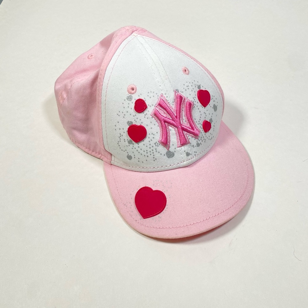 Toddler Girls New York Yankees Hat Hearts Pink
